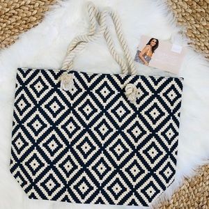 Summer and Rose Navy Diamond Beach Tote